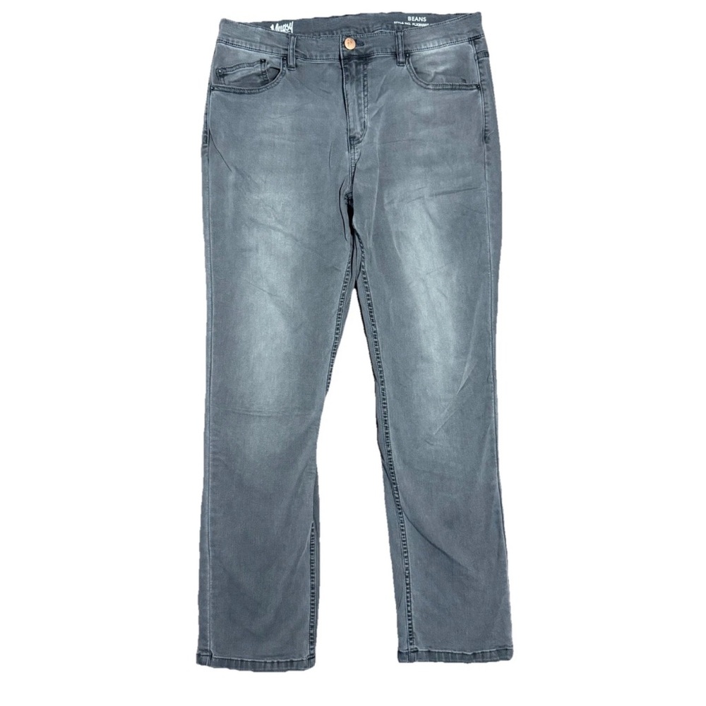 Mugsy Beans Gray Wash Stretch Denim 5 Pocket Men’s 33 x 32 Flex Straight Leg